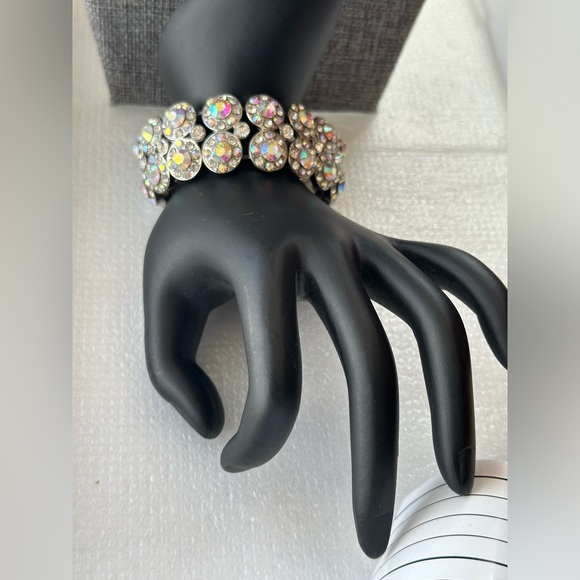 Colorful AB Aurora Borealis Glass Rhinestone Bracelet - Picture 4 of 6